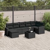  8-dijelni set vrtnih sofa od poliratana s jastucima crni | shoptok.hr