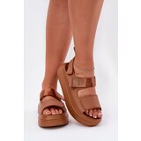 Boto Women's platform sandals with Velcro Camel Nitepira | Shoptok.si
