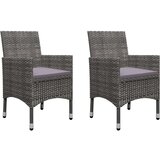 vidaXL 3-dijelni bistro set od poliratana i bagremovog drva sivi | shoptok.hr