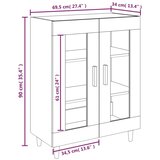 vidaXL Komoda siva sonoma 69,5x34x90 cm inženirski les | Shoptok.si