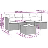  6-dijelni set vrtnih sofa s jastucima crni od poliratana | shoptok.hr