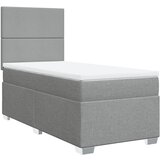  The Living Store Box spring postelja z vzmetnico svetlo siva 90x190 cm blago - Box Spring Postelja, (21496757) | Shoptok.si