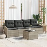vidaXL 5-dijelni set vrtne sofe s jastučićima svijetlosive boje poly ratana Cijene