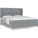  Box Spring Postelja z Blazino Svetlo Siva 180x200 cm Tkanina, (22051411) | Shoptok.si