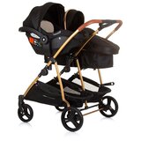 Chipolino dječja kolica za blizance ili dvoje djece Duo Smart Obsidian / Gold | shoptok.hr
