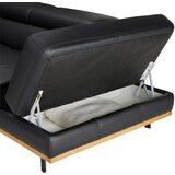 Premium Living Sedežna Garnitura Carmen, Črna, Usnje, Ležišče, Predal | Shoptok.si