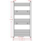  Sivi kupaonski radijator za centralno grijanje ravni 600 x 1160 mm | shoptok.hr