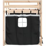 Krevet na kat sa zavjesama bijelo-crni 90 x 190 cm od borovine | shoptok.hr