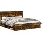  Konstrukcija postelje z vzglavjem Dimljeni oreh 200 x 200 cm, (5000104370) | Shoptok.si
