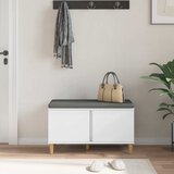  Klupa za hodnik s jastukom s pohranom Bijeli 80 x 38 x 46 cm | Eponuda.ba