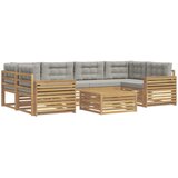  Set vanjskih sofa 7 kom. Bijela i svjetlosiva | Shoptok.si
