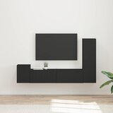  Set TV komoda Zidne 4 pcs Crna Konstruirano drvo | shoptok.hr