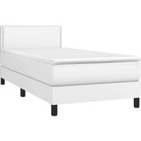 S oprugama i madracem bijeli 80 x 200 cm od umjetne kože | shoptok.hr