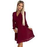Numoco pleated dress with long sleeves and neckline Cijene