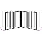  Vrata za pse 4 pcs Crna 100 x 80 cm Cinkani čelik | Shoptok.si
