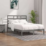  Posteljni okvir siv iz trdnega lesa 135x190 cm 4FT6, (20644910) Cene