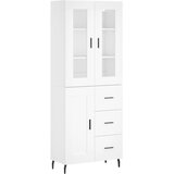  Visoka komoda bijela 69,5x34x180 cm konstruirano drvo Slike