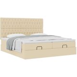  Otomanski okvir kreveta s madracima krem 160x200cm od tkanine | shoptok.hr