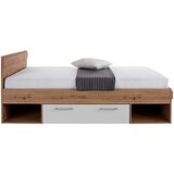 Modern Living Postelja Box, Bela, Barva Hrasta, 120x200 | Shoptok.si