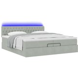 vidaXL okvir kreveta s madracima svijetlosivi 200x200cm baršunasti | shoptok.hr