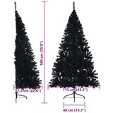 vidaXL Umjetna preddekorirana božićna jelka Črna 180 cm PVC | Shoptok.si