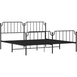 Metalni okvir kreveta s uzglavljem i podnožjem crni 193x203 cm | shoptok.hr
