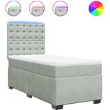  Box spring krevet s madracem svjetlosivi 100x200 cm baršunasti | shoptok.hr