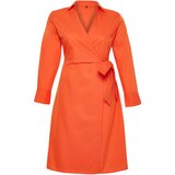 Trendyol Curve Orange Double Breasted Woven Dress | Shoptok.si