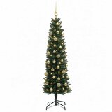  Umjetno usko božićno drvce s kuglicom 150 cm 150 LED lampica | shoptok.hr