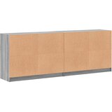  Regal za knjige s vratima siva boja hrasta 204x37x75 cm drveni | Eponuda.com