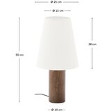 Kave Home Bela/v temni naravni barvi namizna svetilka s tekstilnim senčilom (višina 49,5 cm) Marga – | Shoptok.si