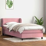 Box Spring krevet s madracem ružičasti 90x210 cm samt | Eponuda.com