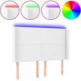  LED uzglavlje bijelo 147x16x118/128 cm od umjetne kože | shoptok.hr