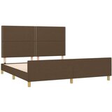  Okvir za krevet s uzglavljem tamnosmeđi 160x200 cm od tkanine | shoptok.hr