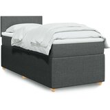  Krevet s oprugama i madracem tamnosivi 100 x 200 cm od tkanine | shoptok.hr