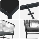 vidaXL Komplet 2 Črna in temno siva PE ratan, prašno lakirano jeklo | Shoptok.si
