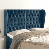  Uzglavlje s ušima tamnoplavo 147x23x118/128 cm baršunasto | shoptok.hr