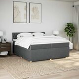  Krevet s oprugama i madracem tamnosivi 200 x 200 cm od tkanine | shoptok.hr