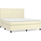  Krevet s oprugama i madracem krem 160x200 cm od umjetne kože | shoptok.hr
