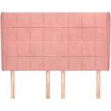  Uzglavlje s ušima ružičasto 147x23x118/128 cm baršunasto | shoptok.hr