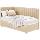 Ghado Bež kutni dječji krevet s prostorom za odlaganje s madracem 90x200 cm Snugi - | shoptok.hr