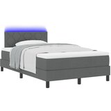 vidaXL Box Spring Krevet s Madracem i LED Tamno Siva 120x190 cm Tkanina Cijene