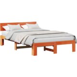  Krevetna konstrukcija s uzglavljem Voskirana smeđa 120x190 cm Masivna borovina | shoptok.hr