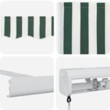 vidaXL ručna uvlačiva tenda Zelena i bijela 300x250 cm | shoptok.hr
