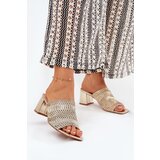 Boto Ladies Slip-ons With Braiding On Heel Golden Ciariloria Cene
