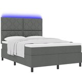 vidaXL Postelja s spodnjo vzmetjo z vzmetnico in LED temno siva 160x200 cm tkanina, (22083306) | Shoptok.si