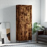 vidaXL Visoka komoda dimljeni hrast 69,5x34x180 cm konstruiranog drva Cijene