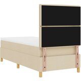 Postelja z vzmetnico z vzmetnico krema 80 x 200 cm blago, (5000127178) | Shoptok.si