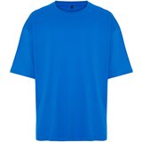 Trendyol Men's Blue Oversize/Wide-Fit Basic 100% Cotton T-Shirt Cijene