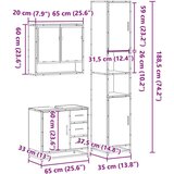  3-dijelni set kupaonskog namještaja boja smeđeg hrasta drveni | shoptok.hr